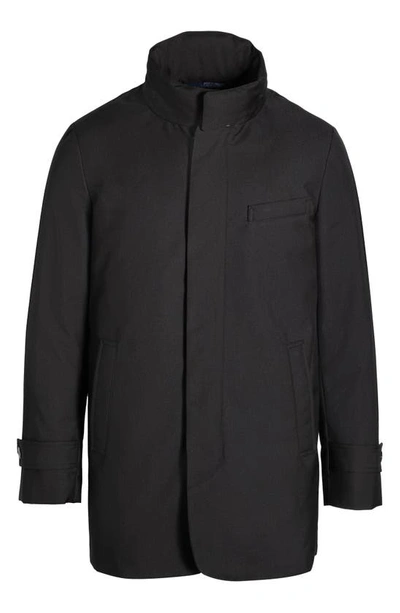 Norwegian Wool Car Coat In Black