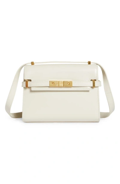 Saint Laurent Manhattan Mini Calfskin Crossbody Bag In 9207 Blanc Vintag