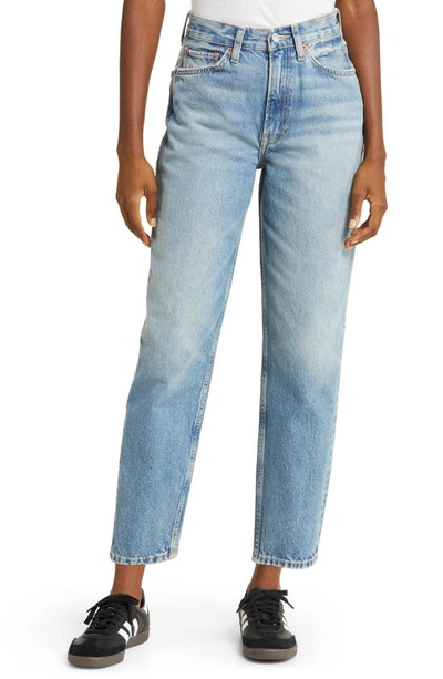 Re/done 70s High-waist Tapered-leg Jeans In Favorite Blue