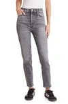 Re/done '90s High Waist Ankle Crop Jeans In Silver Fade