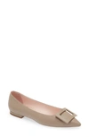 ROGER VIVIER GOMMETTINE BUCKLE POINTED TOE FLAT