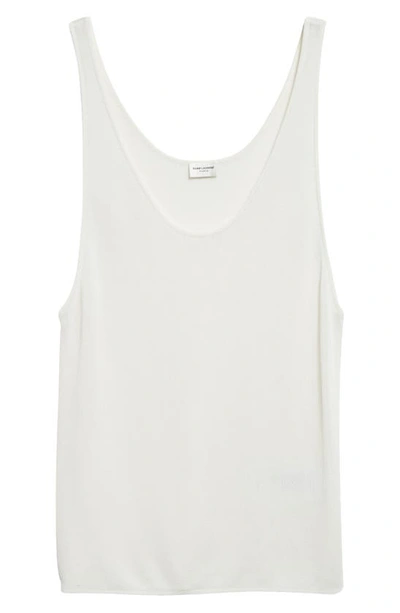 Saint Laurent Knit Tank Top In Naturel