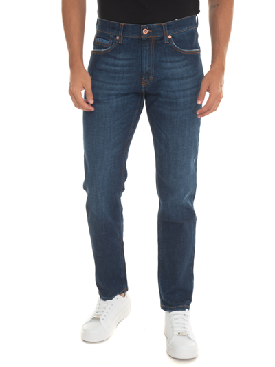 Harmont & Blaine 5 Pocket Denim Jeans In Dark Denim