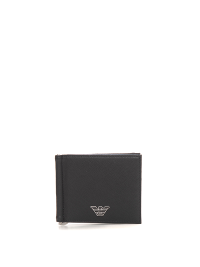 Emporio Armani Wallet With Money Clip In Black