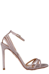 AQUAZZURA GLITTERED HEELED SANDALS