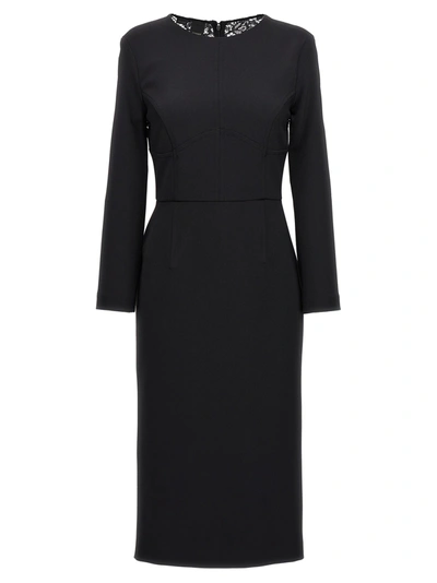 Pinko Women's Microtrone Lace Detail Crãªpe Dress In Black