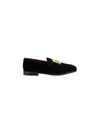 Dolce & Gabbana Black Velvet Cotton Logo Loafers Dress Shoes