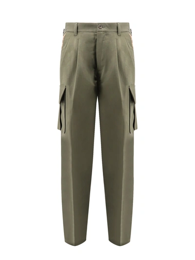 GUCCI COTTON CARGO TROUSER WITH GG FABRIC INSERTS