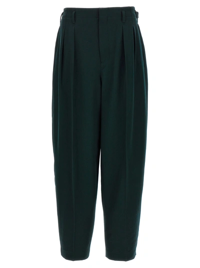 Lemaire Pleated Tapered Trousers In Black