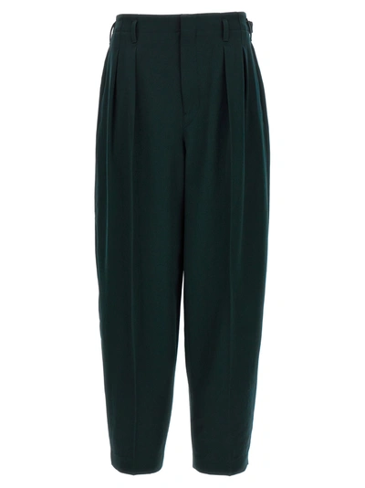 Lemaire Pleated Tapered Pants In Bk995 Jet Black