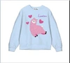 Mc2 Saint Barth Light Blue Sweatshirt For Girl With Blade In Light Blue