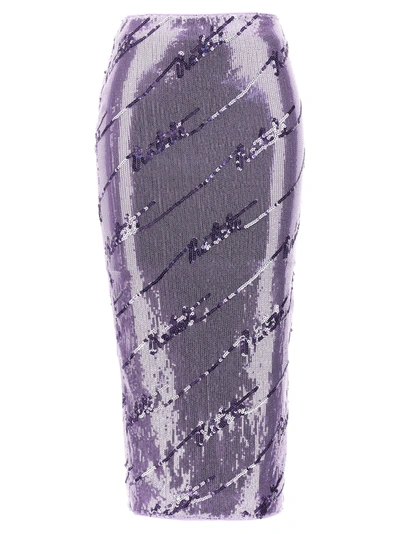 Rotate Birger Christensen Sequin Midi Skirt In Purple