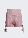 JEAN PAUL GAULTIER X KNWLS WASHED LACED MINI SHORTS