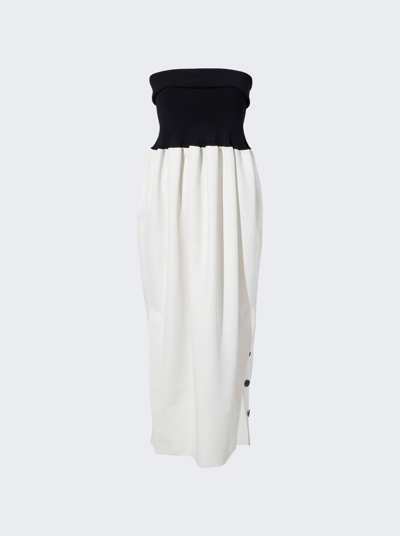 Proenza Schouler Knit-trimmed Crepe Maxi Dress In White