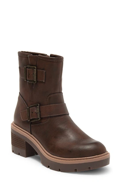 B O C By Børn Monika Platform Moto Bootie In Dark Brown