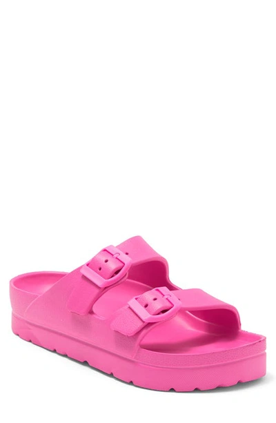 Mia Kids' Little Kiana Platform Slide Sandal In Hot Pink