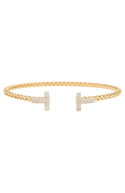 Meshmerise Diamond Bangle Bracelet In Yellow