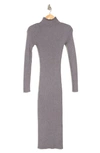 Astr Abilene Long Sleeve Sweater Dress In Charcoal