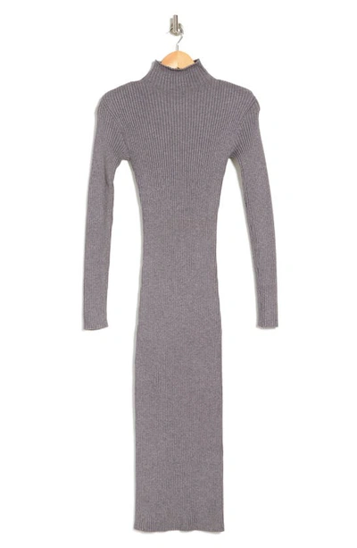 Astr Abilene Long Sleeve Sweater Dress In Charcoal