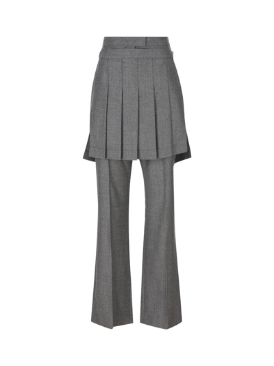 Fendi Trousers In Light Grey Melange