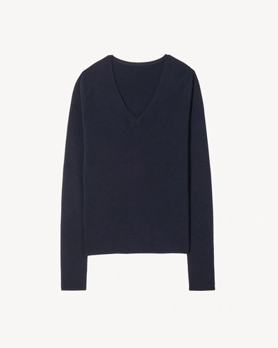 Nili Lotan Eliana Vneck Sweater In Dark Navy