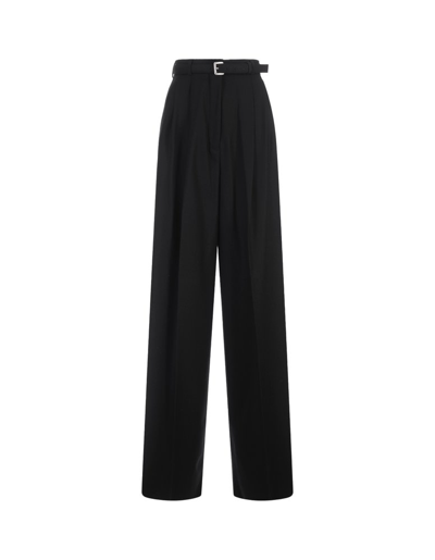 Sportmax Belted Straight Leg Trousers In Black