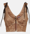 Jean Paul Gaultier X Knwls Laced Crop Top In Brown