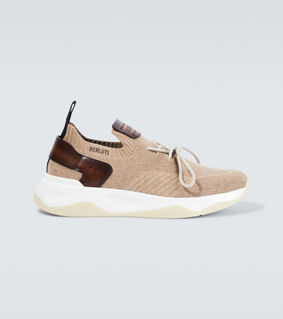 Berluti Shadow Trainers In Beige