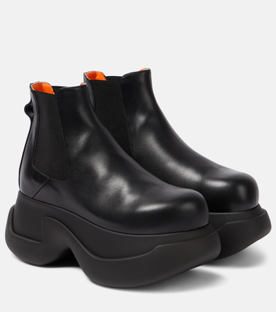 Marni Aras 23 Leather Platform Chelsea Boots In Black