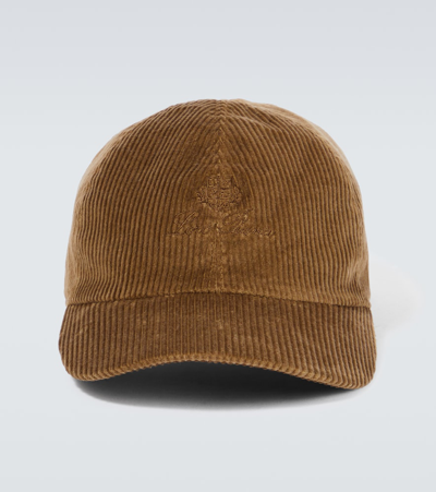 Loro Piana Corduroy Baseball Cap In Brown