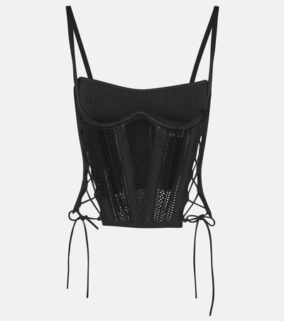 Dion Lee Knitted Bustier In Black