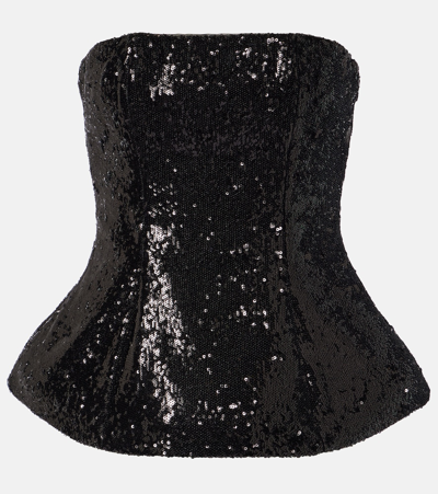 Giuseppe Di Morabito Sequined Bustier Top In Black