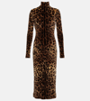 DOLCE & GABBANA JACQUARD LEOPARD-PRINT MIDI DRESS