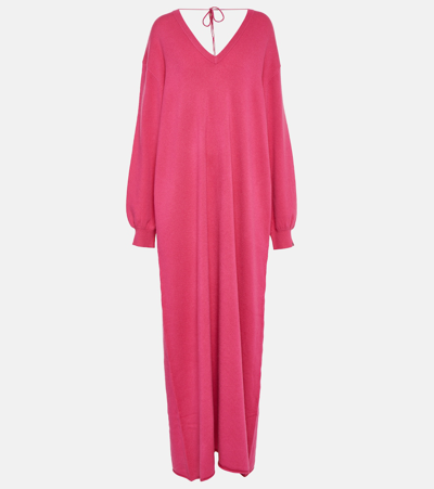 Extreme Cashmere N°259 Sheba Cashmere-blend Maxi Dress In Pink