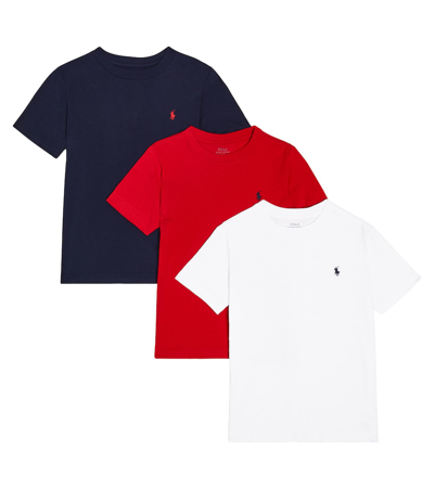 Polo Ralph Lauren Kids' Set Of 3 Cotton Jersey T-shirts In Multicoloured