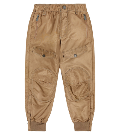 Moschino Kids' Tapered Cargo Trousers In Beige