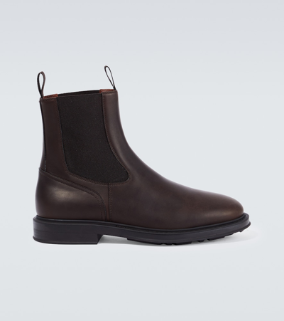 Loro Piana Travis Leather Chelsea Boots In Brown