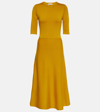 Gabriela Hearst Seymore Cashmere-blend Midi Dress In Golden Birch