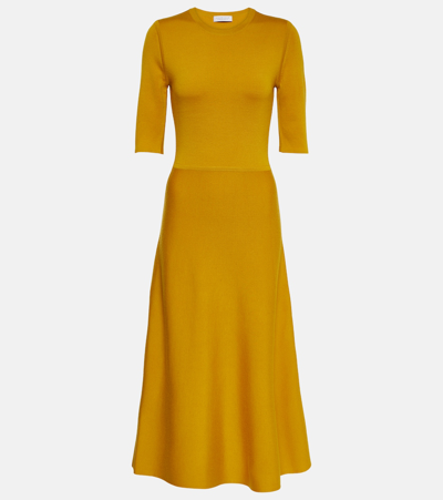 Gabriela Hearst Seymore Cashmere-blend Midi Dress In Yellow