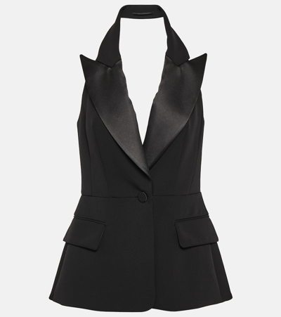 Max Mara Tailored Sleeveless Vest Notched Lapels In Black