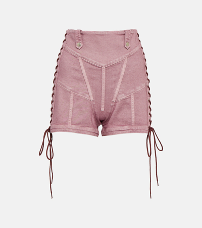 Jean Paul Gaultier Purple Knwls Edition Denim Shorts In Lilac