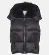 Yves Salomon Down Shearling-trimmed Jacket In Black