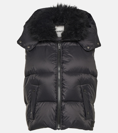 Yves Salomon Down Shearling-trimmed Jacket In Black