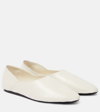 Jil Sander Two-panel Leather Ballerina Flats In White