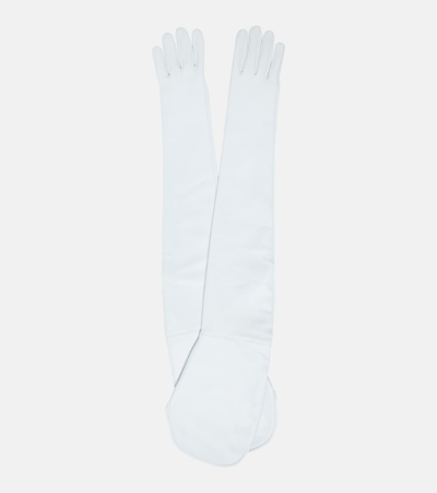Jil Sander Leather Gloves In White