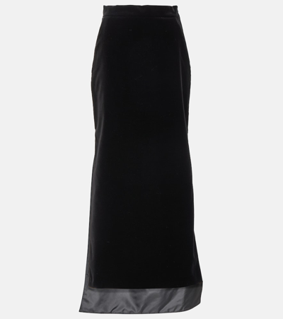 Max Mara Zuppa Cashmere-blend Layered Maxi Skirt In Black