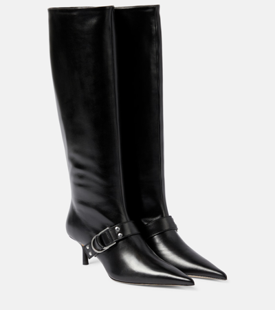 Blumarine 65mm Buckle-detail Knee-high Boots In Black