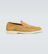 Loro Piana Men's Summer Walk Suede Loafers In Dijon