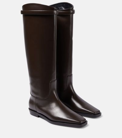Totême Leather Knee-high Boots In Brown