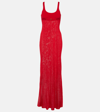 JACQUEMUS LA ROBE MAILLE ORANGER MAXI DRESS